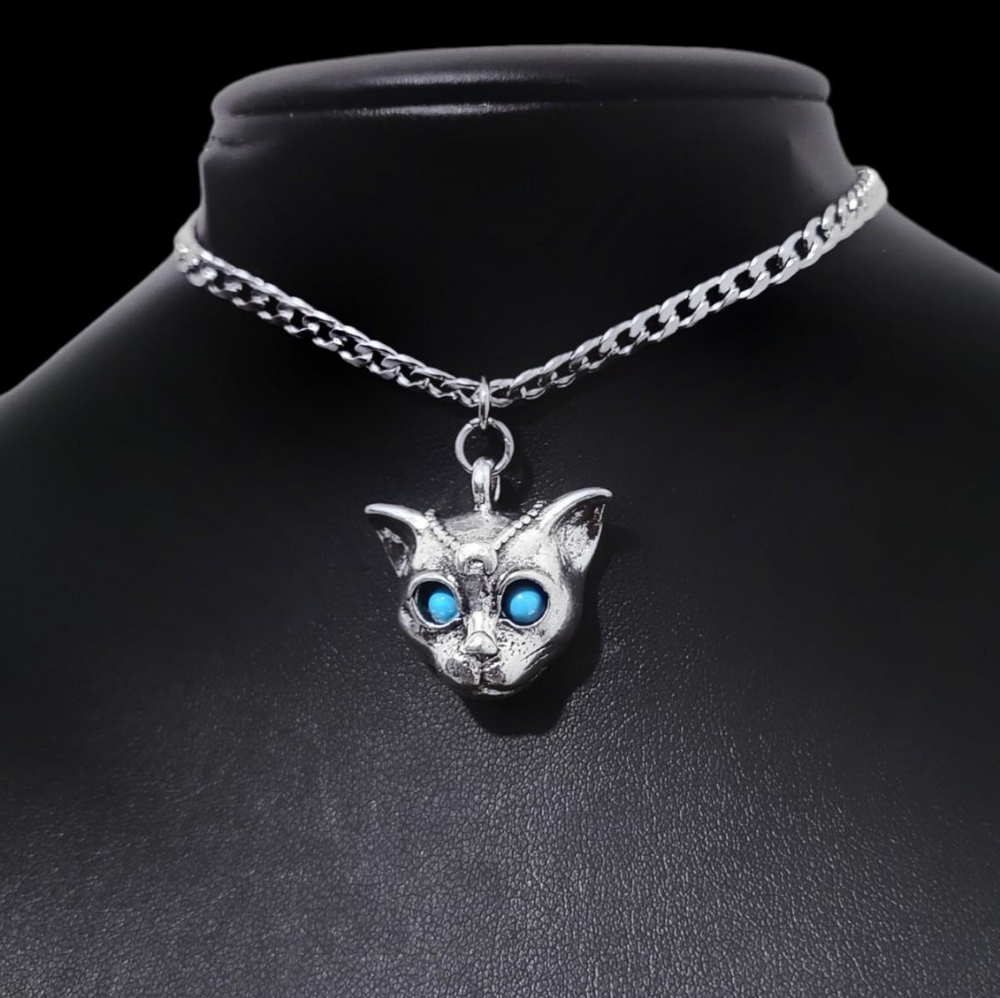 Silver Sphinx Cat Choker